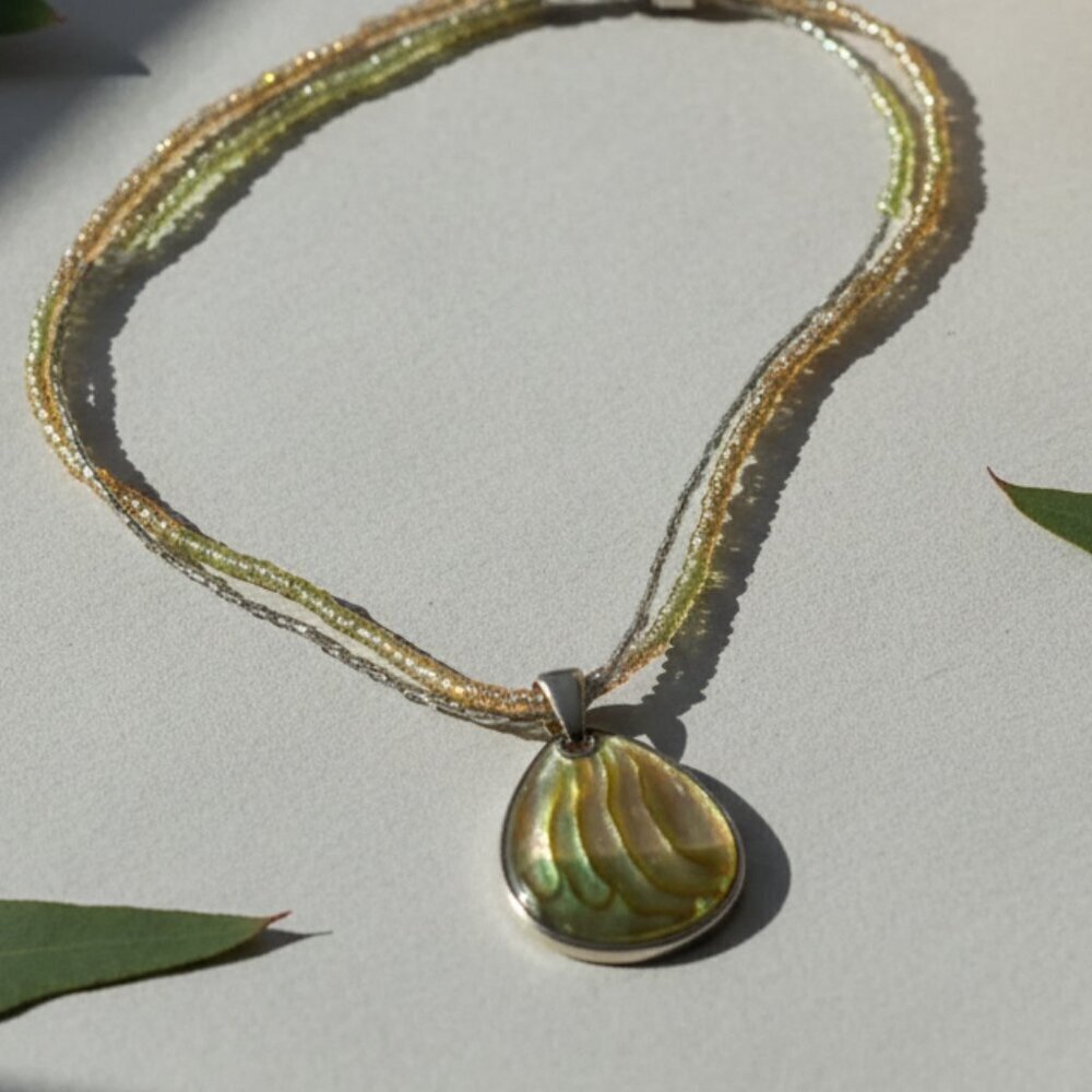 Kc Kenneth Cole Multistrand Necklace With Teardrop Pendant